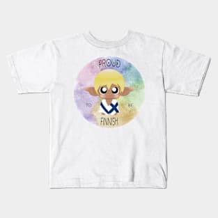 Proud to be Finnish (Sleepy Forest Creatures) Kids T-Shirt